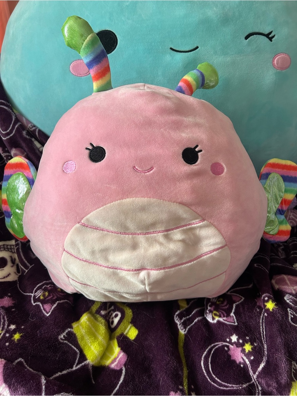 Squishmallow- Brielana- Plush Pink Rainbow Antennae Kids Toy Plushie